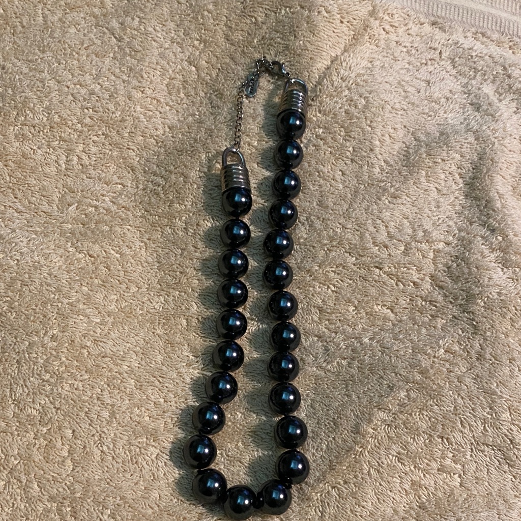 Elegant Black Beaded Necklace